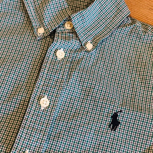 Ralph Lauren Other - Ralph Lauren L/S Shirt Green Plaid Blue Boys Sz 8